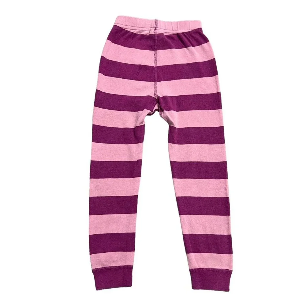 Hanna Andersson Sz 100 (4) Striped Cat Long John Pajamas